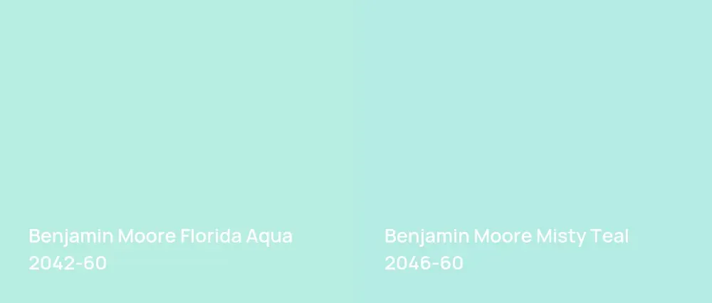 Benjamin Moore Florida Aqua 2042-60 vs Benjamin Moore Misty Teal 2046-60