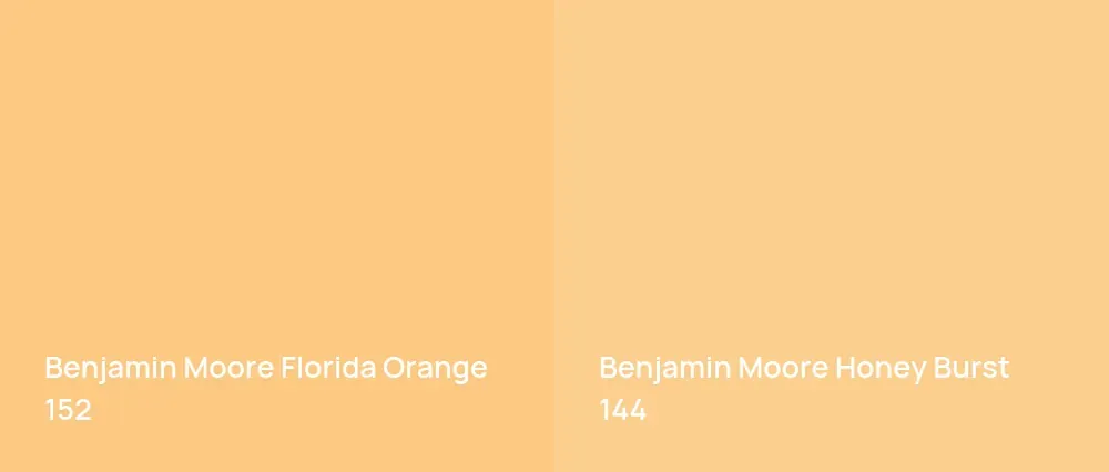 Benjamin Moore Florida Orange 152 vs Benjamin Moore Honey Burst 144
