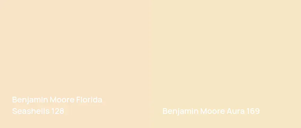 Benjamin Moore Florida Seashells 128 vs Benjamin Moore Aura 169