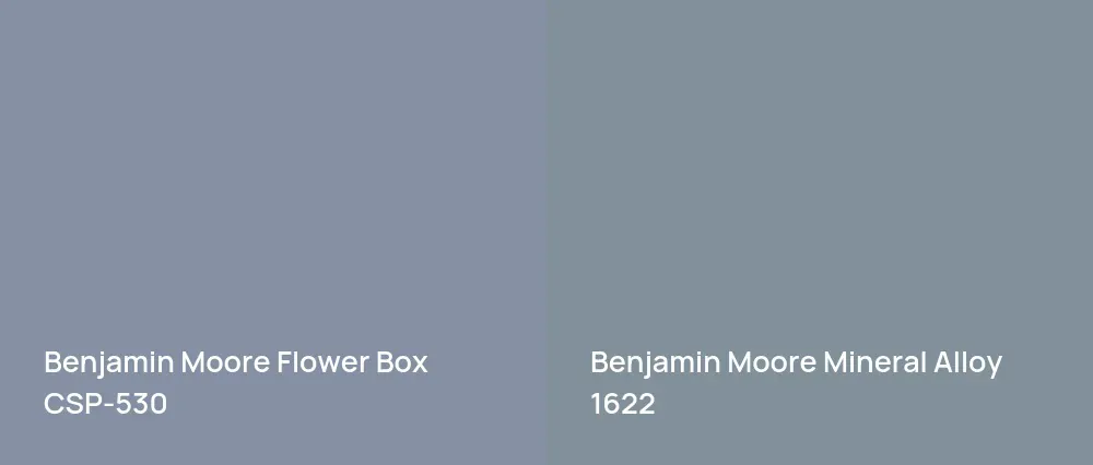 Benjamin Moore Flower Box CSP-530 vs Benjamin Moore Mineral Alloy 1622
