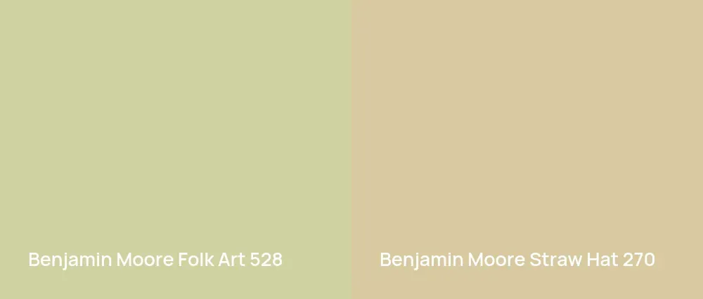 Benjamin Moore Folk Art 528 vs Benjamin Moore Straw Hat 270