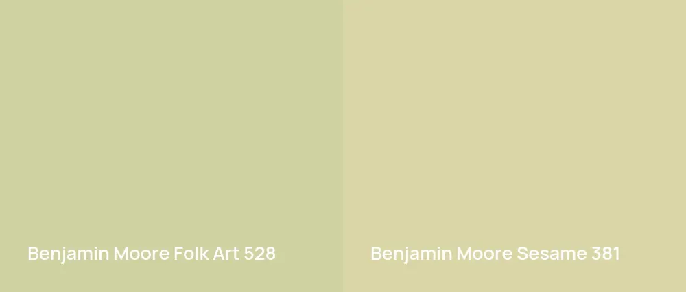 Benjamin Moore Folk Art 528 vs Benjamin Moore Sesame 381