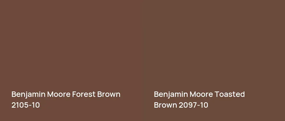 Benjamin Moore Forest Brown 2105-10 vs Benjamin Moore Toasted Brown 2097-10
