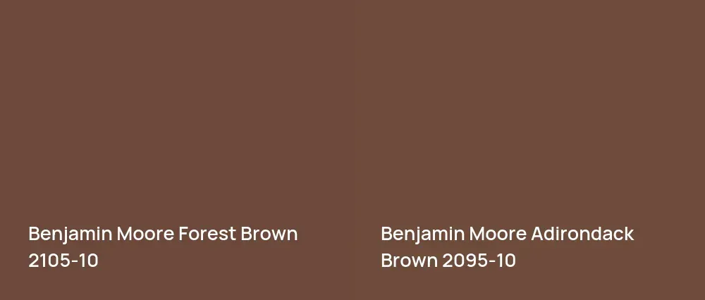 Benjamin Moore Forest Brown 2105-10 vs Benjamin Moore Adirondack Brown 2095-10