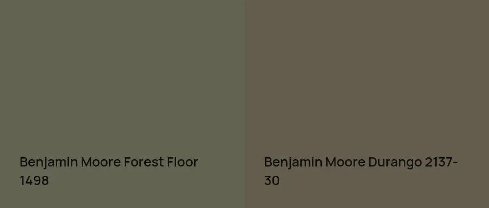 Benjamin Moore Forest Floor 1498 vs Benjamin Moore Durango 2137-30