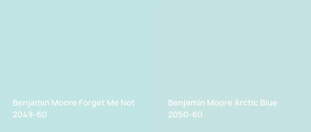 Benjamin Moore Forget Me Not 2049-60 vs Benjamin Moore Arctic Blue 2050-60