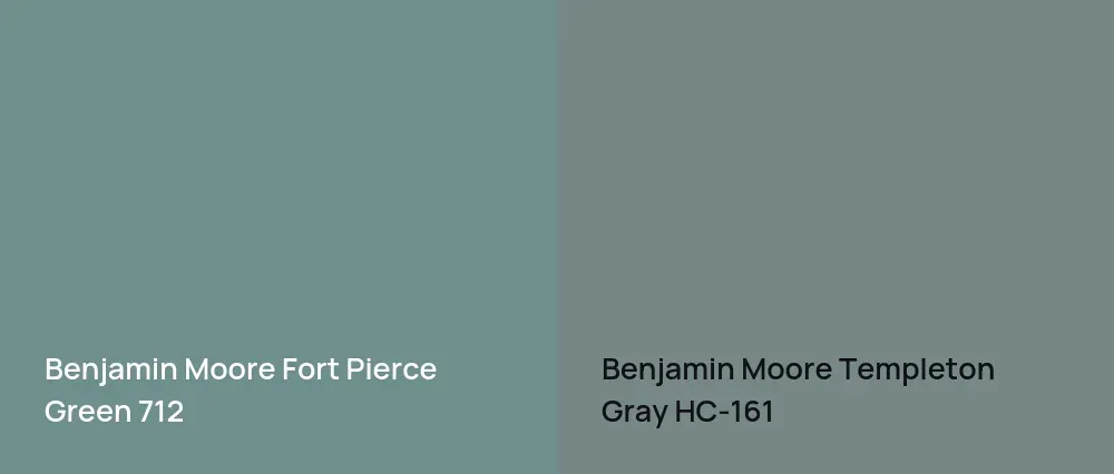 Benjamin Moore Fort Pierce Green 712 vs Benjamin Moore Templeton Gray HC-161