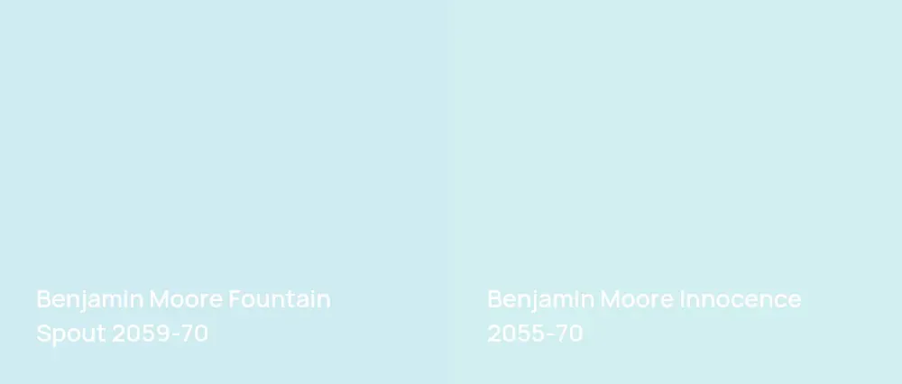 Benjamin Moore Fountain Spout 2059-70 vs Benjamin Moore Innocence 2055-70