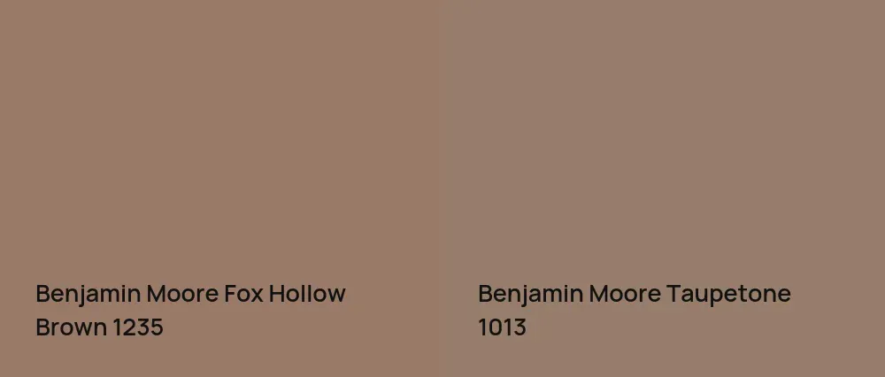 Benjamin Moore Fox Hollow Brown 1235 vs Benjamin Moore Taupetone 1013