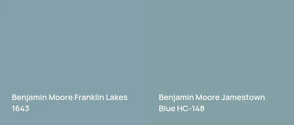 Benjamin Moore Franklin Lakes 1643 vs Benjamin Moore Jamestown Blue HC-148