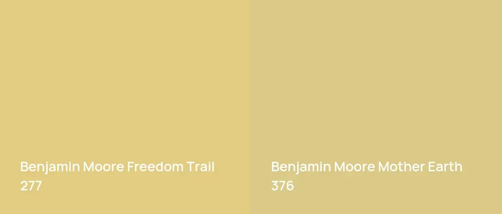 Benjamin Moore Freedom Trail 277 vs Benjamin Moore Mother Earth 376