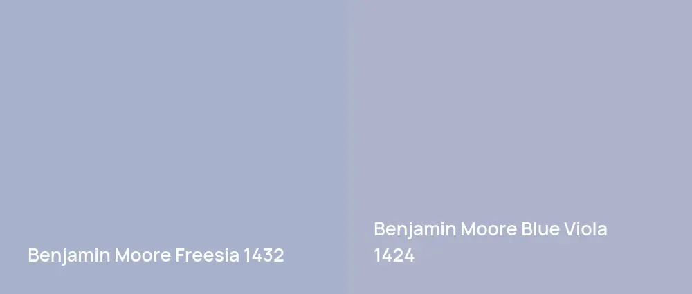 Benjamin Moore Freesia 1432 vs Benjamin Moore Blue Viola 1424