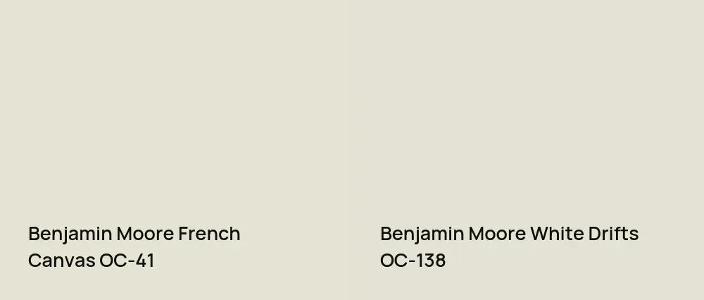 Benjamin Moore French Canvas OC-41 vs Benjamin Moore White Drifts OC-138
