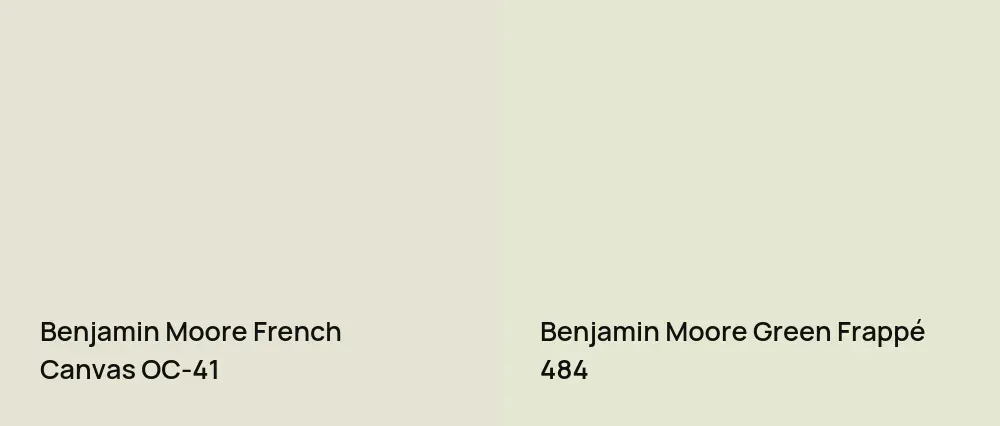 Benjamin Moore French Canvas OC-41 vs Benjamin Moore Green Frappé 484