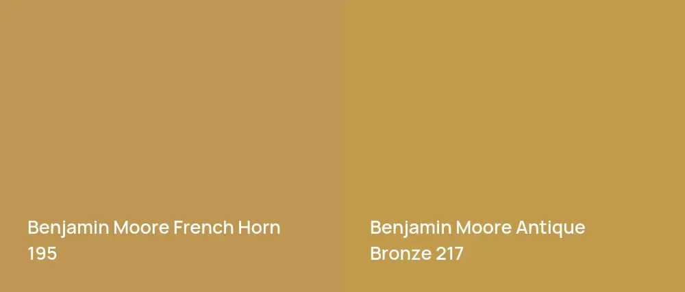 Benjamin Moore French Horn 195 vs Benjamin Moore Antique Bronze 217