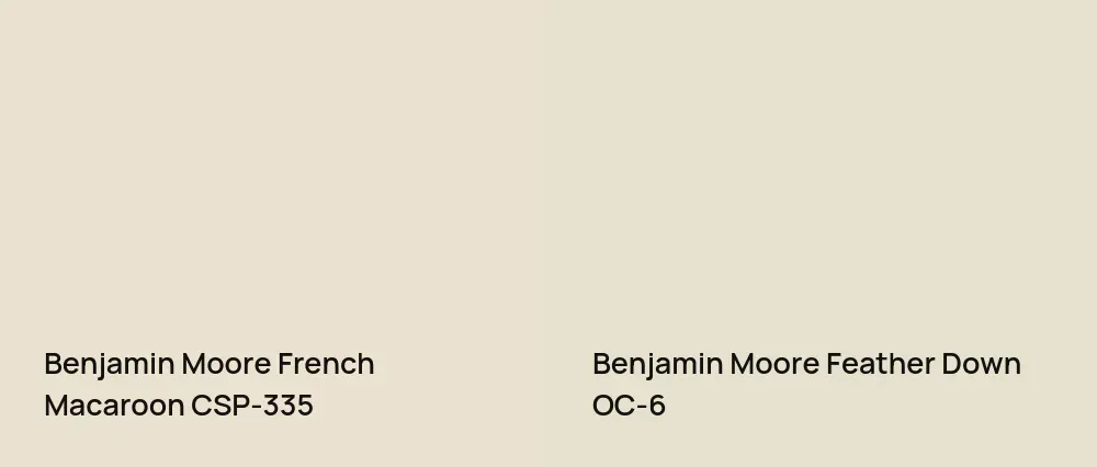 Benjamin Moore French Macaroon CSP-335 vs Benjamin Moore Feather Down OC-6