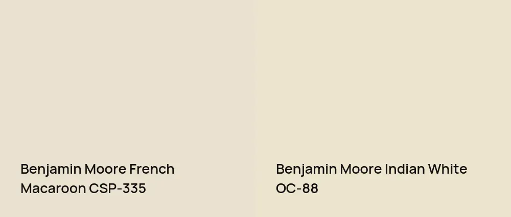 Benjamin Moore French Macaroon CSP-335 vs Benjamin Moore Indian White OC-88