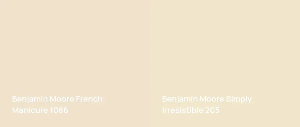 Benjamin Moore French Manicure 1086 vs Benjamin Moore Simply Irresistible 205
