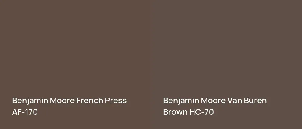 Benjamin Moore French Press AF-170 vs Benjamin Moore Van Buren Brown HC-70
