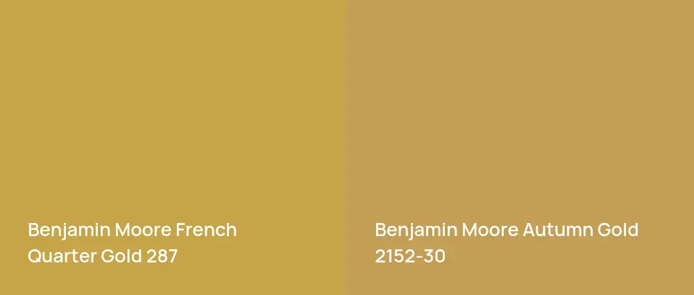 Benjamin Moore French Quarter Gold 287 vs Benjamin Moore Autumn Gold 2152-30