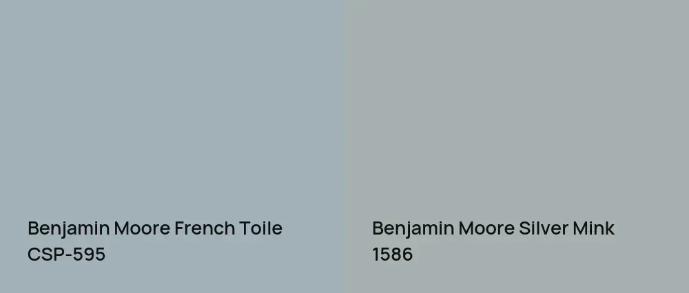Benjamin Moore French Toile CSP-595 vs Benjamin Moore Silver Mink 1586