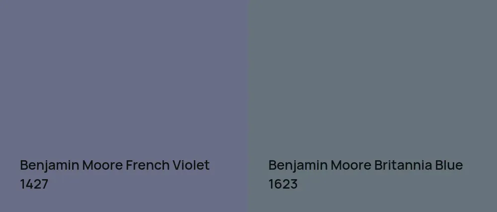 Benjamin Moore French Violet 1427 vs Benjamin Moore Britannia Blue 1623