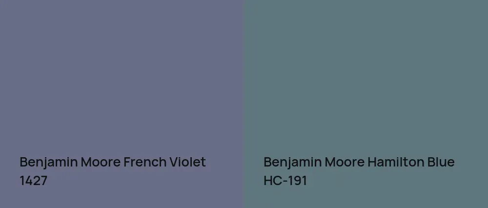 Benjamin Moore French Violet 1427 vs Benjamin Moore Hamilton Blue HC-191