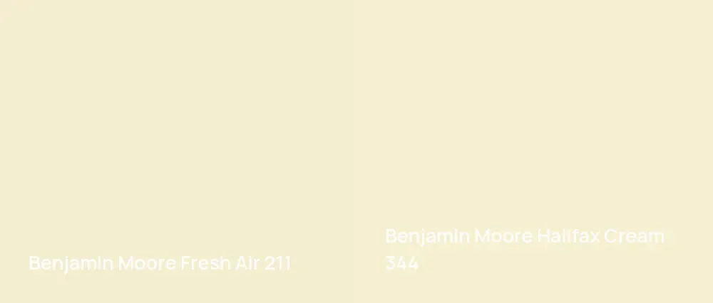 Benjamin Moore Fresh Air 211 vs Benjamin Moore Halifax Cream 344