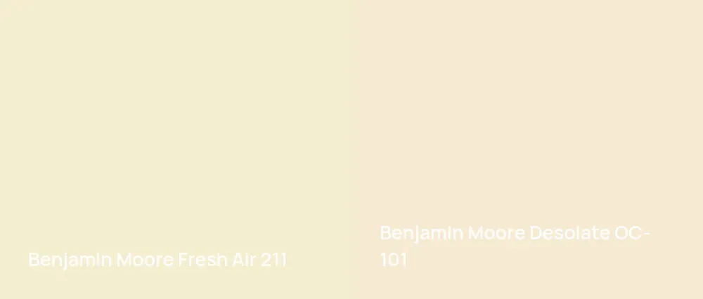 Benjamin Moore Fresh Air 211 vs Benjamin Moore Desolate OC-101