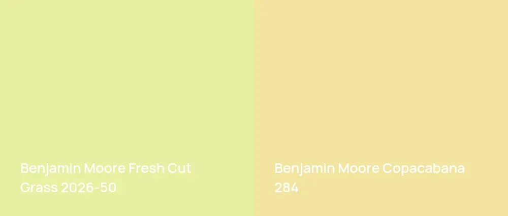 Benjamin Moore Fresh Cut Grass 2026-50 vs Benjamin Moore Copacabana 284