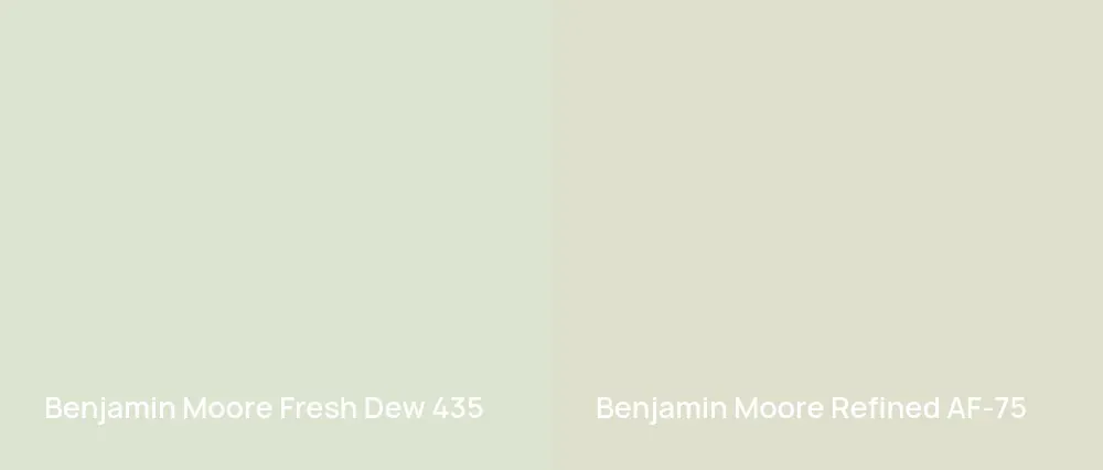 Benjamin Moore Fresh Dew 435 vs Benjamin Moore Refined AF-75
