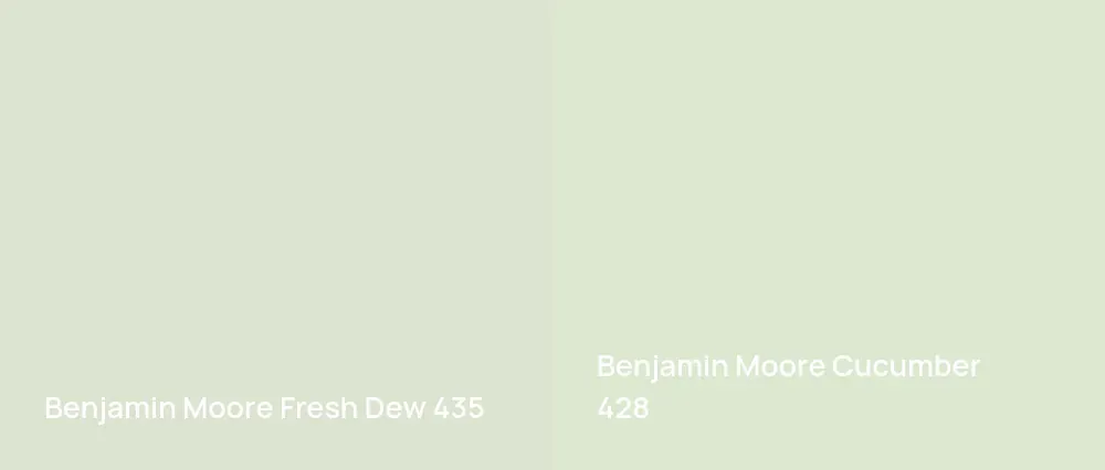 Benjamin Moore Fresh Dew 435 vs Benjamin Moore Cucumber 428