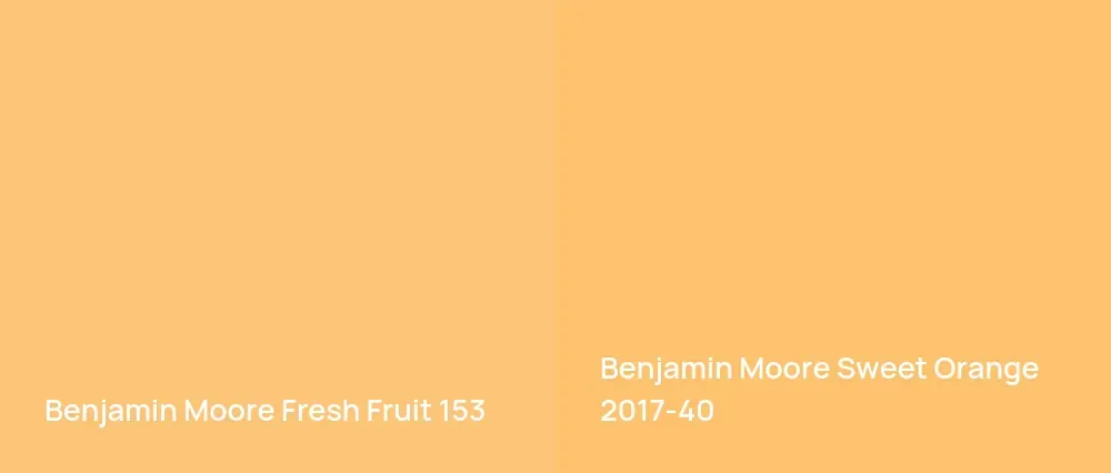 Benjamin Moore Fresh Fruit 153 vs Benjamin Moore Sweet Orange 2017-40