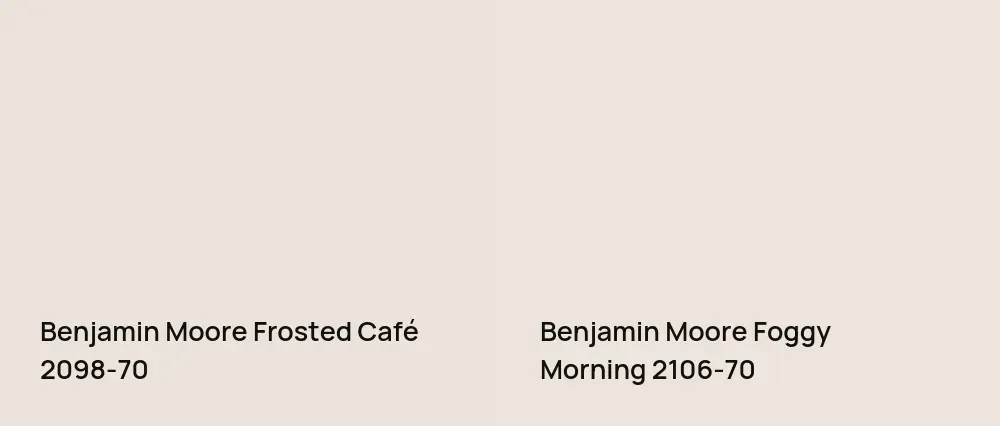 Benjamin Moore Frosted Café 2098-70 vs Benjamin Moore Foggy Morning 2106-70