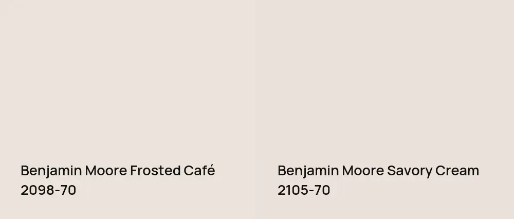 Benjamin Moore Frosted Café 2098-70 vs Benjamin Moore Savory Cream 2105-70