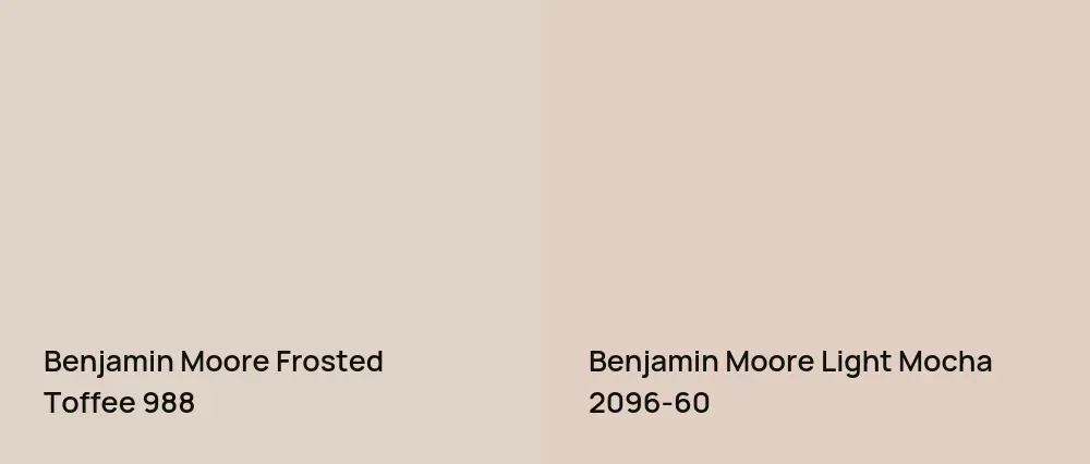 Benjamin Moore Frosted Toffee 988 vs Benjamin Moore Light Mocha 2096-60