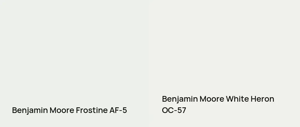 Benjamin Moore Frostine AF-5 vs Benjamin Moore White Heron OC-57