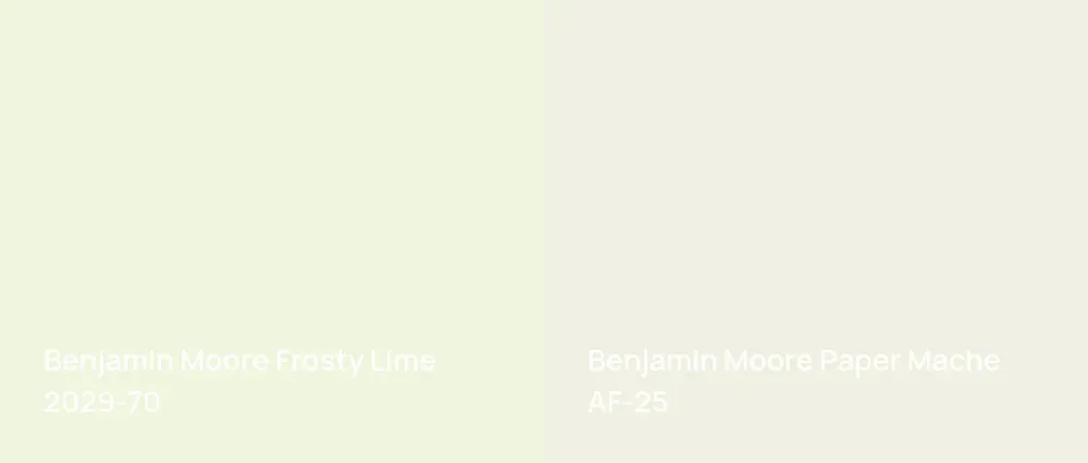 Benjamin Moore Frosty Lime 2029-70 vs Benjamin Moore Paper Mache AF-25