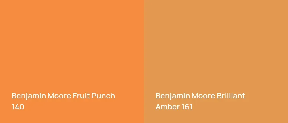 Benjamin Moore Fruit Punch 140 vs Benjamin Moore Brilliant Amber 161