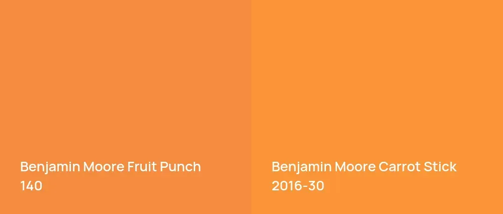 Benjamin Moore Fruit Punch 140 vs Benjamin Moore Carrot Stick 2016-30