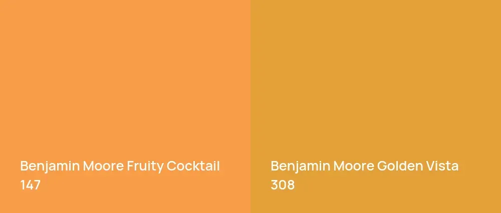 Benjamin Moore Fruity Cocktail 147 vs Benjamin Moore Golden Vista 308