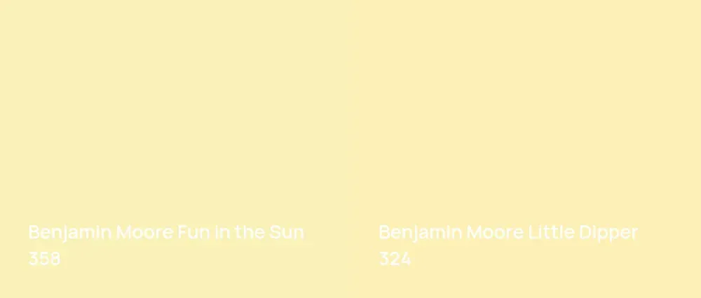 Benjamin Moore Fun in the Sun 358 vs Benjamin Moore Little Dipper 324