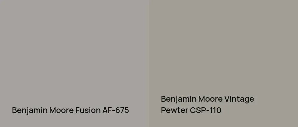 Benjamin Moore Fusion AF-675 vs Benjamin Moore Vintage Pewter CSP-110