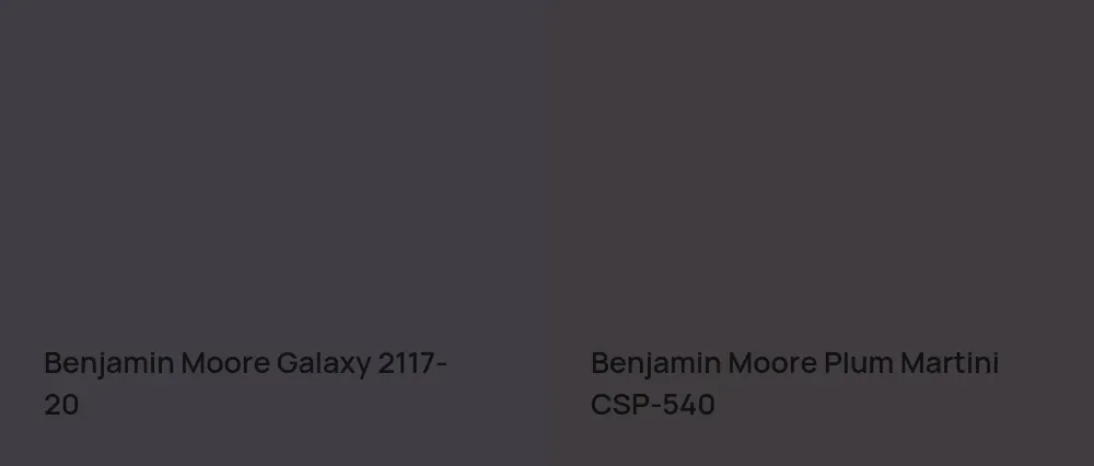 Benjamin Moore Galaxy 2117-20 vs Benjamin Moore Plum Martini CSP-540