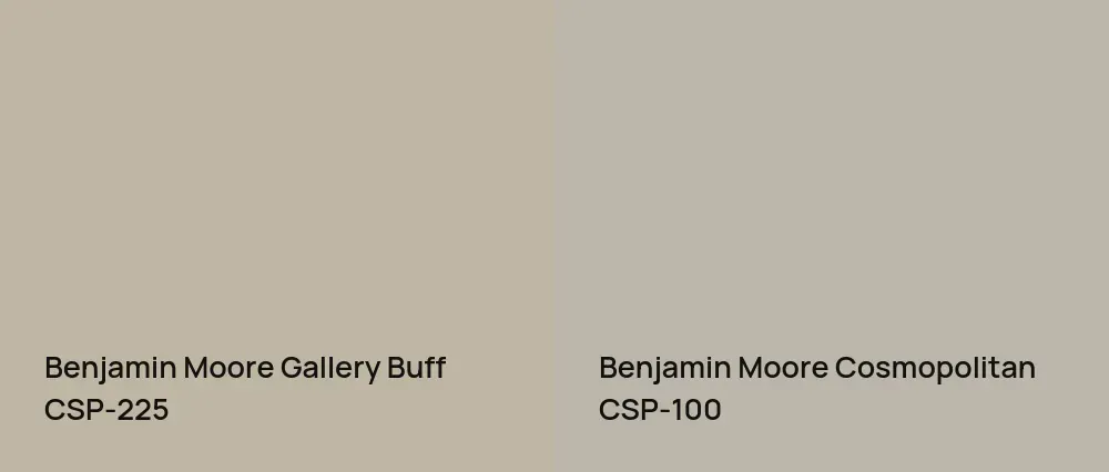 Benjamin Moore Gallery Buff CSP-225 vs Benjamin Moore Cosmopolitan CSP-100