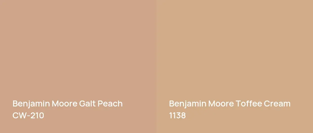 Benjamin Moore Galt Peach CW-210 vs Benjamin Moore Toffee Cream 1138