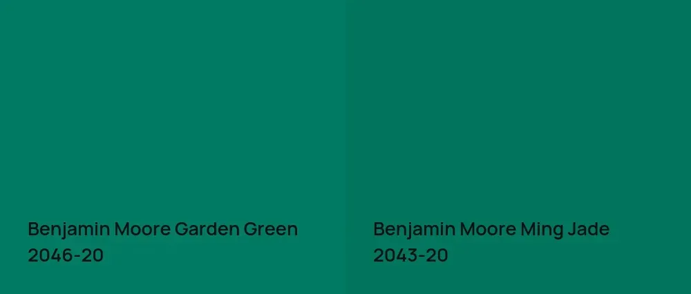 Benjamin Moore Garden Green 2046-20 vs Benjamin Moore Ming Jade 2043-20