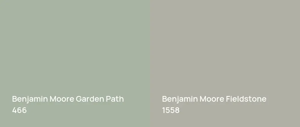 Benjamin Moore Garden Path 466 vs Benjamin Moore Fieldstone 1558