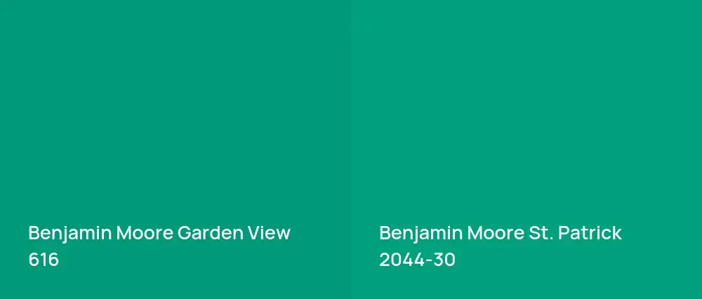 Benjamin Moore Garden View 616 vs Benjamin Moore St. Patrick 2044-30