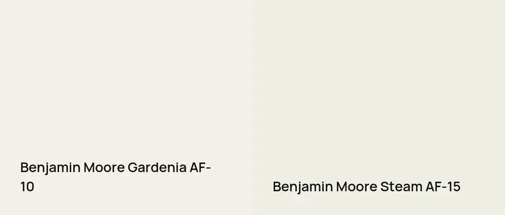 Benjamin Moore Gardenia AF-10 vs Benjamin Moore Steam AF-15